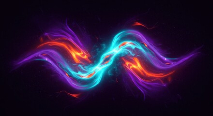 Fototapeta premium Abstract Intertwined Luminous Waves of Energy and Color