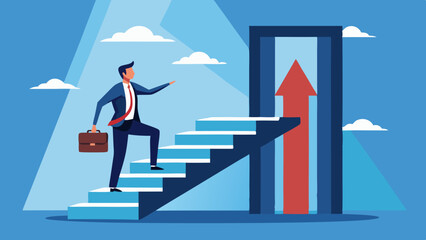 Obraz premium Stairway to New Opportunity – Success Path and Open Door to the Future