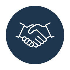 Handshake signifies agreement trust and partnership. Icon symbol illustration