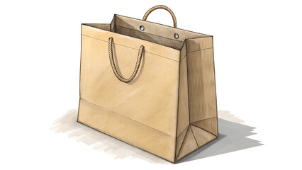 paper shopping  bag isolated on white background