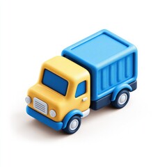 Cute, stylized, isometric delivery truck