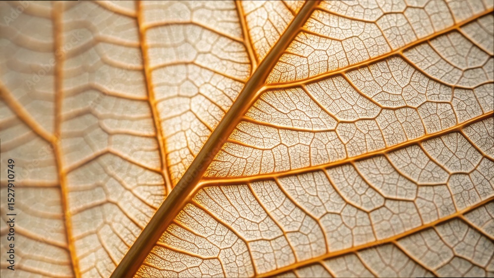 Poster Intricate Macro Shot of Leaf Veins with Minimal Detail and High Resolution