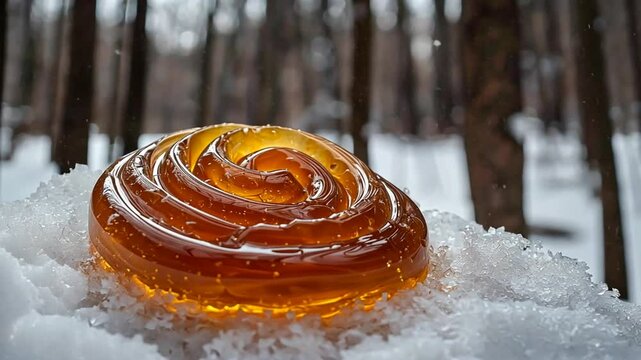 maple taffy on snow delight canadian food video