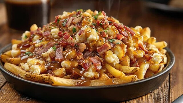 maple-bacon poutine canadian food video