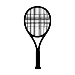 a black and white silhouette of a tennis racket black, icon, racket, silhouette, tennis racket, tennis racquet 