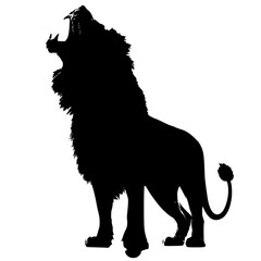 a black and white silhouette of a lion or wolf black, lion, mouth, silhouette, stand, wolf 