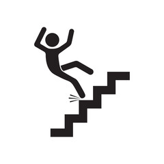 flat icon vector of person slipping falling down stairs