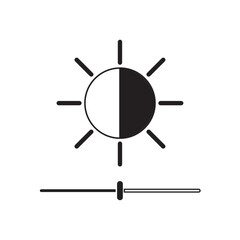 brightness setting flat icon vector