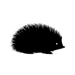 a black silhouette of a hedgehog on a white background animal, black, hedgehog, silhouette © Guli Studio