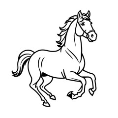 走る馬の線画｜Running Horse Line Art