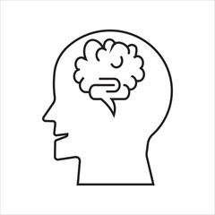 human head with brain