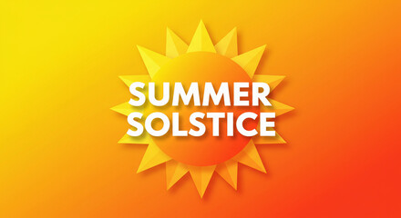Fototapeta premium Summer Solstice Celebration Orange and Yellow Sun Graphic Design