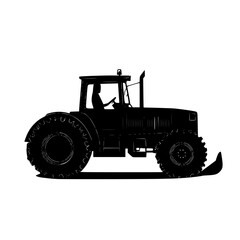 a black silhouette of a farmer on a white background black, drive, farmer, silhouette, tractor