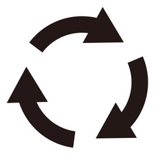 シンプルな円形矢印のアイコンイラスト　リサイクルマーク
