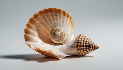 Scallop shell close up on white. 1