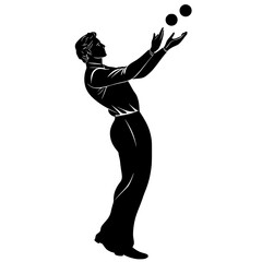 a black silhouette of a man throwing a ball ball, black, man, play, silhouette, throw 