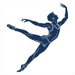 Black-only silhouette of an athlete and gymnast in action