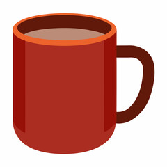 Red mug of hot chocolate drink illustration