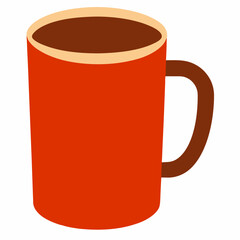 Red mug of coffee or tea illustration
