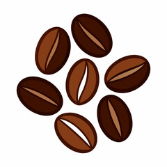 Scattered aromatic coffee beans illustration