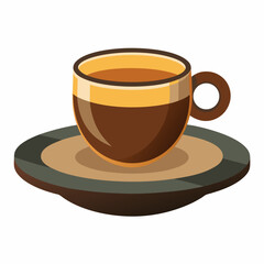 Espresso coffee cup on saucer illustration
