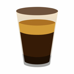 Layered espresso macchiato coffee drink in glass