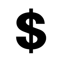 a black silhouette of a dollar, a flat symbol black, dollar, flat, icon, picture, silhouette, symbol , Generative art.
