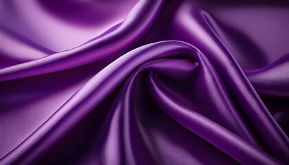 luxurious purple silk fabric drapery soft texture elegant waves rich color smooth surface deep
