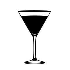 a black and white silhouette of a cocktail in a glass black, cocktail, drink, glass, icon, olive, silhouette 