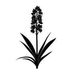 a black silhouette of a flower on a white background black, flower, icon, silhouette