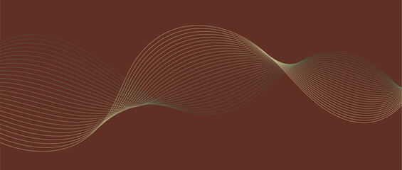 Abstract wave lines in cream-brown gradient on minimalist background. Futuristic and dynamic look, perfect for tech, digital, and modern design projects.