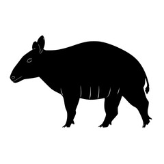 black silhouette of an animal on a white background illustration animal, black, illustration, pig, silhouette 