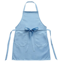 Light Blue Apron with Pockets and Bow Tie