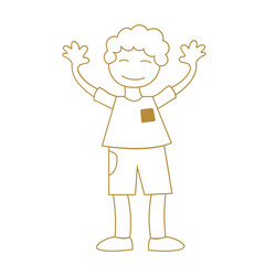Doodle Cheerful Child Illustration