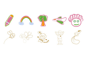 Doodle Cheerful Child Illustration