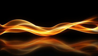 Abstract Wavy Flame Design on Black Background