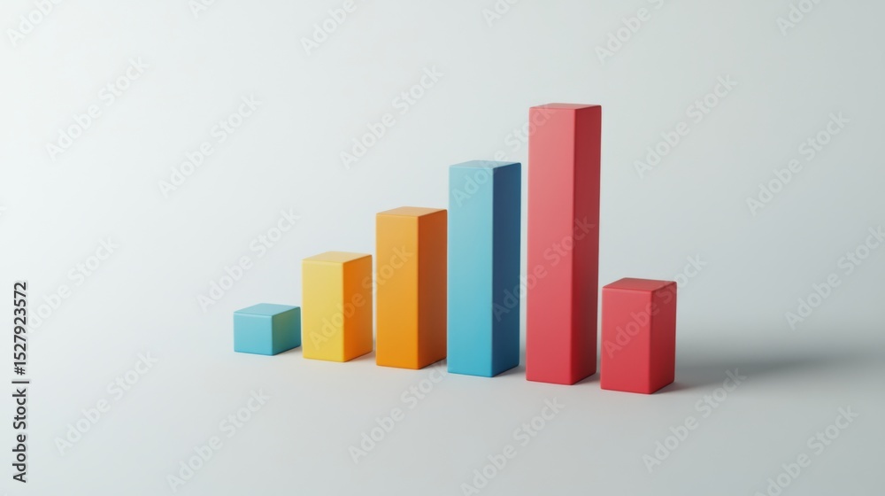 Poster Cluster of bar charts with varied colors and sizes, positioned on a clean white background for a clear and simple presentation.
