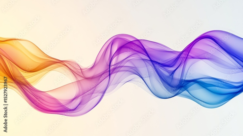 Aufkleber Colorful wavy lines blending into each other, creating a smooth gradient effect against a light background, evoking a sense of fluidity.