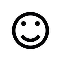 Fototapeta premium happy smiley face, Smiley Face Symbol, Content Expression Icon, Outline Graphic, Minimalist Vector for User Interface