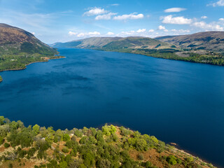 aerial landscape at Loch Harport on the Isle of Skye, Inner Hybrids, Scotland, UK
