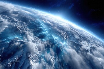 View of Earth from space showcasing clouds and ocean during daylight hours