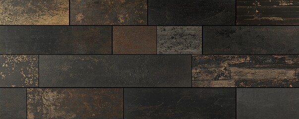 Dark, textured rectangular tiles