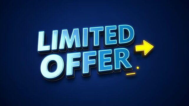 Dynamic neon typography animation showcasing a limited offer with energetic motion