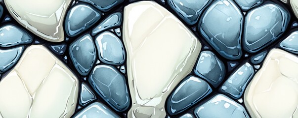 Glazed stone pavement design