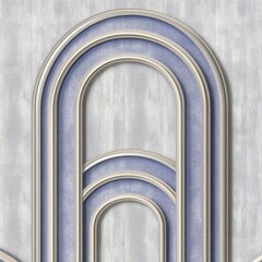 Layered arches in light gray and periwinkle