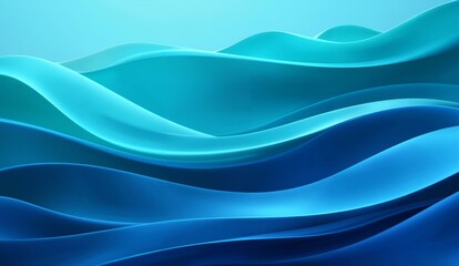 Obraz premium Abstract Blue Wavy Forms