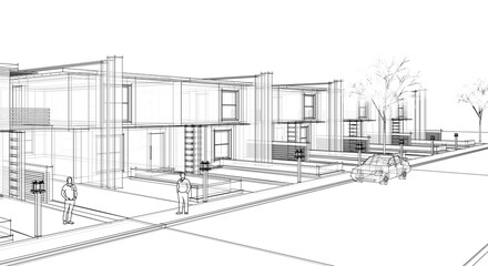  townhouse cottage town concept 3d illustration