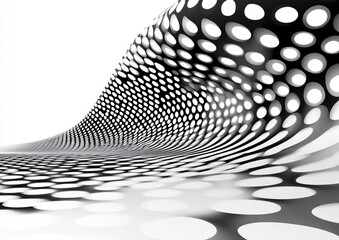 Abstract wavy surface with repeating polka dots