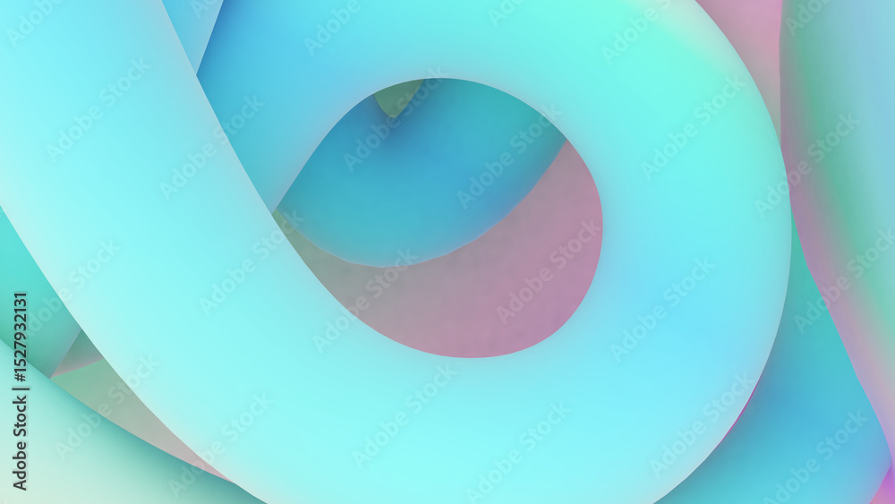 Wall mural abstract artistic curve lines background and big swirl pastel tones, 3d rendering