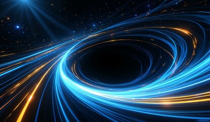 Obraz premium Vibrant Light Trails Swirling in a Cosmic Vortex